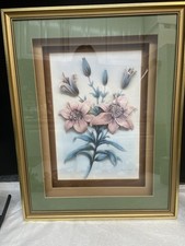 Rob Pohi Large Vintage 1970/80s Decoupage Shadow Box Art Lilies Design