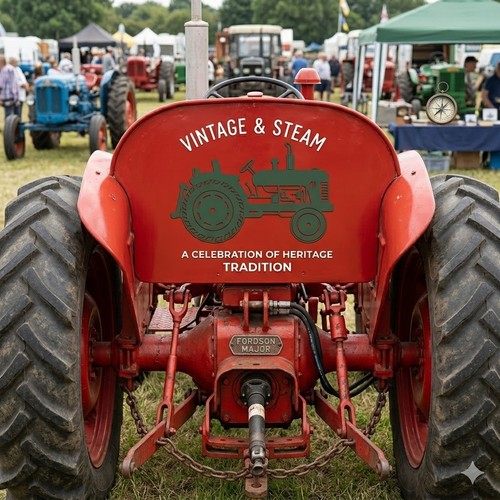 Vintage steam vinyl decal - vintage,