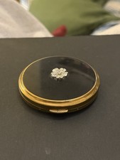 Vintage Black Enamel & Gold