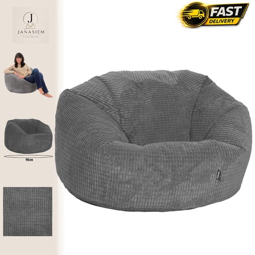 Grey corduroy beanbag - grey,