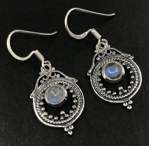 Rainbow moonstone round drop - rainbow,