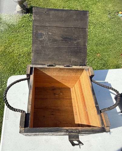 Vintage wood crate box ammo - vintage,