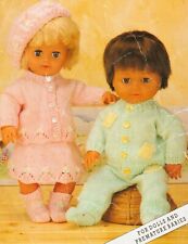 193 DOLLS PREM BOY GIRLS OUTFITS x2 TO FIT HEIGHT 12 - 20" KNITTING PATTERN COPY