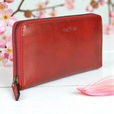 No Box Pls Read Desc Gianni Conti RFID Italian Leather Zip Around Purse 9408106