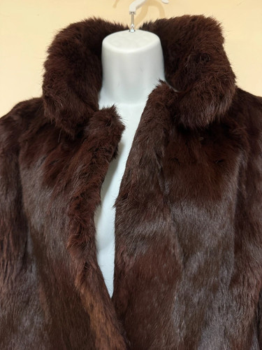 Vintage brown real fur - brown,