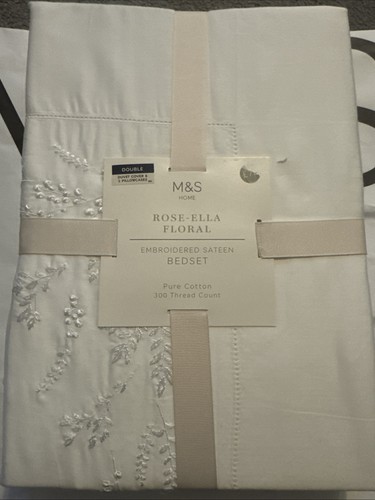 White embroidered sateen - m&s,