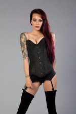 New Black Lace Up Steel Boned