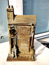 VINTAGE SOLID BRITISH BRASS PUB SALOON BAR with DRUNK MAN & POLICEMAN 3.4 kg