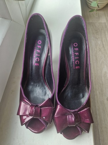 Office purple heeled shoes - purple,
