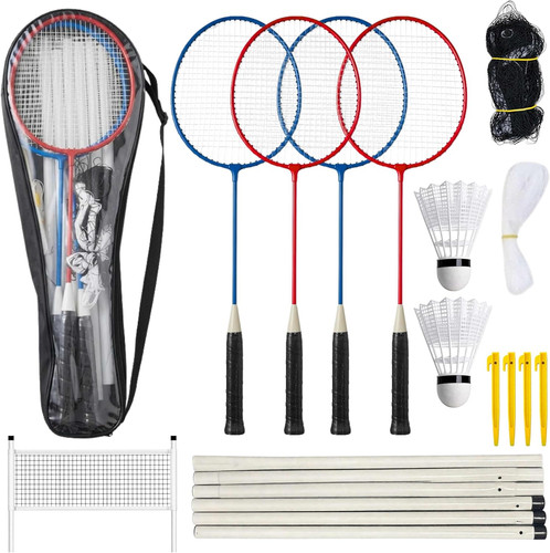 Badminton set with - badminton, poles