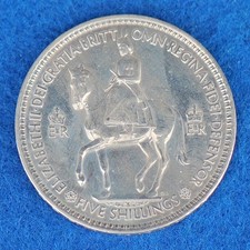UK 5 Shillings Coin - 1953