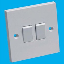1x Double Light Switch, 2 Gang
