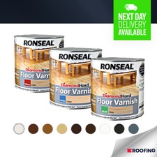 Ronseal Diamond Hard Coloured Floor Wood Varnish,  Various Sizes & Colours