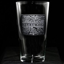 Street Maps Etched Pint Pub