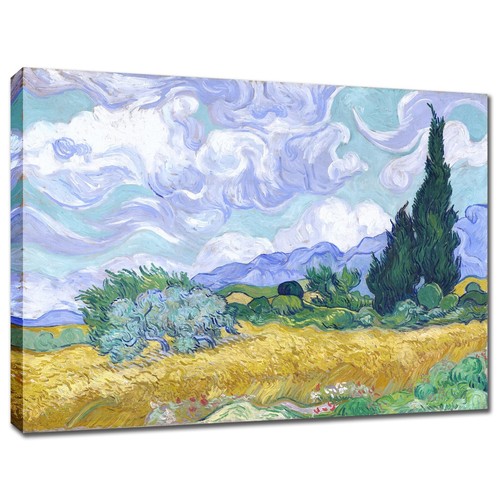 Wheat field and cypresses - wheat, by