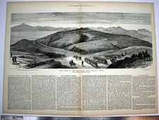 1878 Woodblock Print "The Lines Of Boulair, Front View, Looking South"