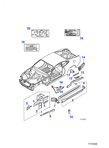 Jaguar lower panel xk8 - lower, 4.0