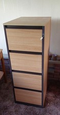 Four Drawer Wooden Metal Filing Cabinet
