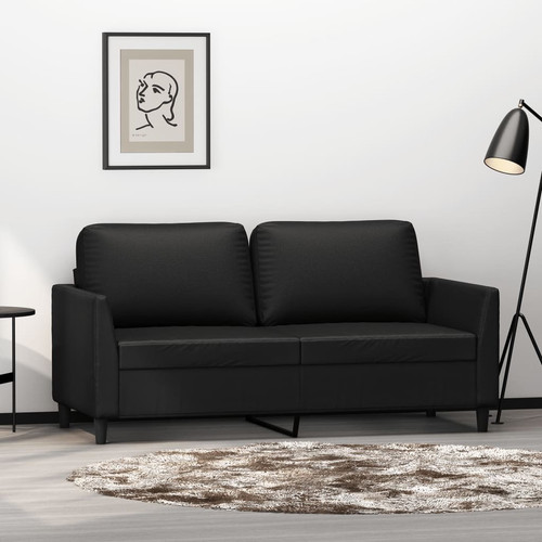 Seater sofa black faux - 2-seater,