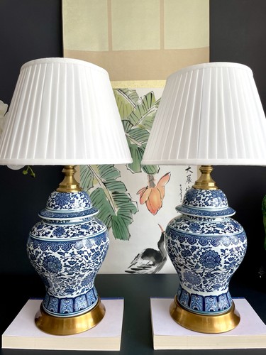 One blue and white chinoiserie - and,