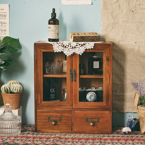 Wood double door desktop - wood,