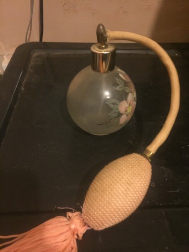 Glass scent bottle with hand - with,