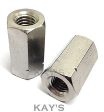 THREADED ROD CONNECTING NUTS ALLTHREAD BAR HEXAGON CONNECTORS A2 STAINLESS STEEL