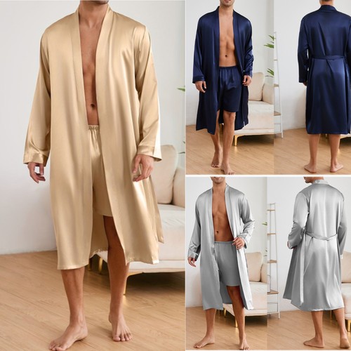 Men long satin pajamas - men,