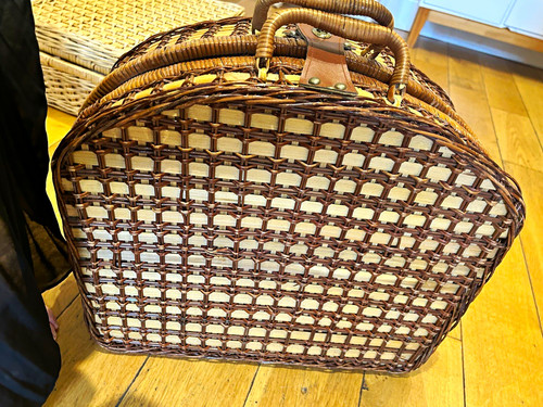 Wicker checked picnic - wicker, basket