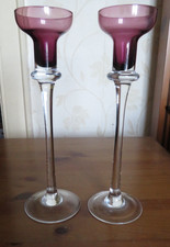 Pair of purple bowl with clear