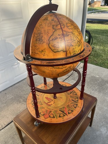 Vintage large wooden - vintage, globe