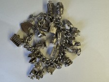 Sterling Silver 1970s Vintage Charm Bracelet