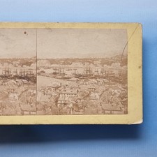 Tall Ships At Port Stereoview