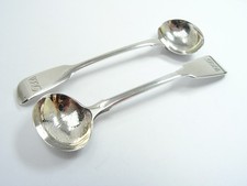 ANTIQUE PAIR GEORGIAN SOLID STERLING SILVER SPOONS William Eaton 1829