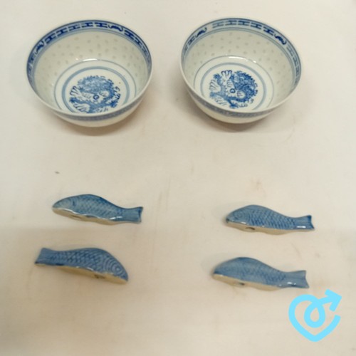 Chinese porcelain bowls - chinese, blue