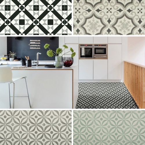 Vinyl flooring retro - flooring, patterned