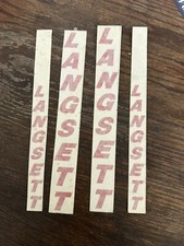 NOS LANGSETT Bicycle Decals Transfers Stickers Set Red 4 decals