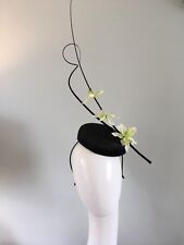 ASCOT black green ladies fascinator hat wedding mother the bride races formal