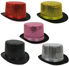 CHILDS SEQUIN TOP HAT FANCY DRESS RINGMASTER CABARET TOPPER DANCE THEATRE SHOW 