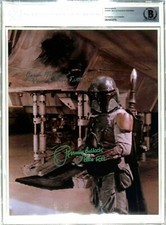 JEREMY BULLOCH & JASON WINGREEN Signed Auto "Boba Fett" 8x10 Photo BAS Slabbed