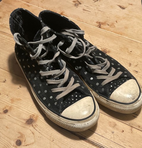 Ladies black with - silver, dots
