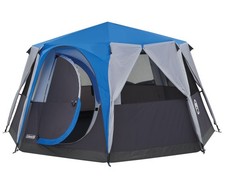 Coleman Cortes Octagon 8 Person Blue Family Tent Glamping Camping Outdoors