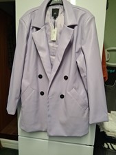 Ladies Faux Leather Longer Length Jacket By River Island Size 14 BNWT