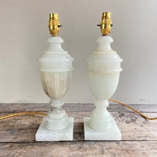 Pair Italian Carved White Grey