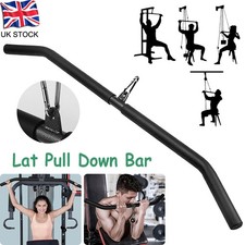 Heavy Duty Lat Pull Down Bar Grip Rod Cable Attachment Gym Fitness Workout UK
