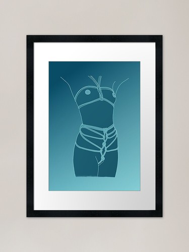 Shibari rope play framed art - play,