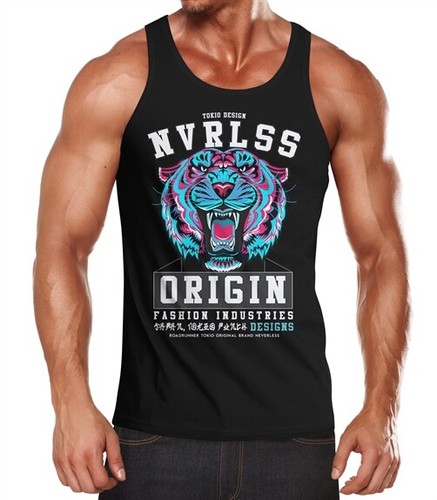 Mens tank top tiger head - mens,