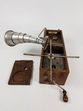 Peter Pan Antique Portable Box Gramophone Hand Crank by Frederick Ferns 1920s