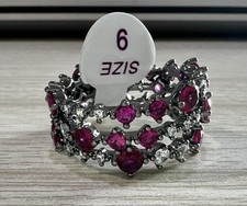 Bomb Party July Ring size 9 - RG31374 "A Bridge Of Dreams" Ruby/CZ On Hematite