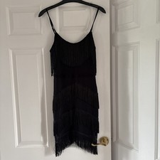 New Boohoo Tassel Black Dress Size 8